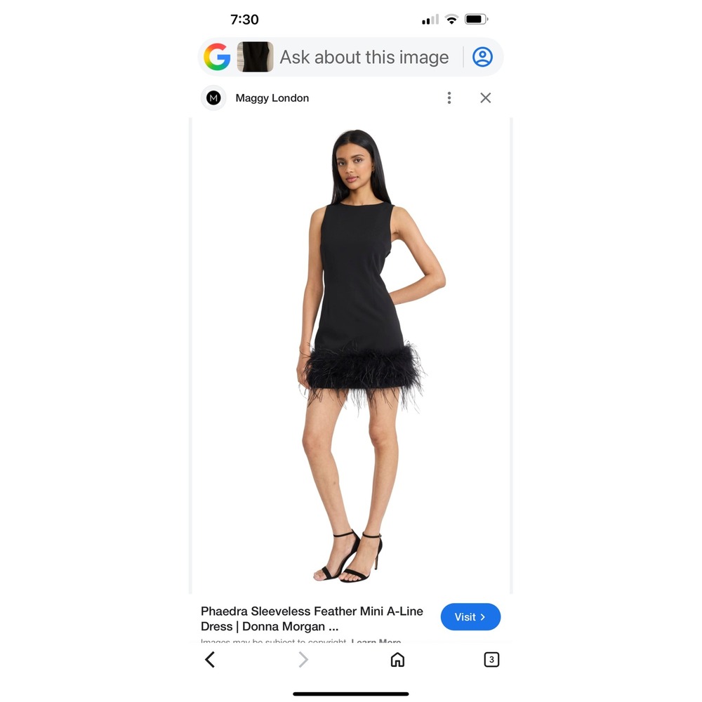 Zara Black Sleeveless Feather Trim Mini Viral  Dress Small Cockail Party LBD - Picture 4 of 5